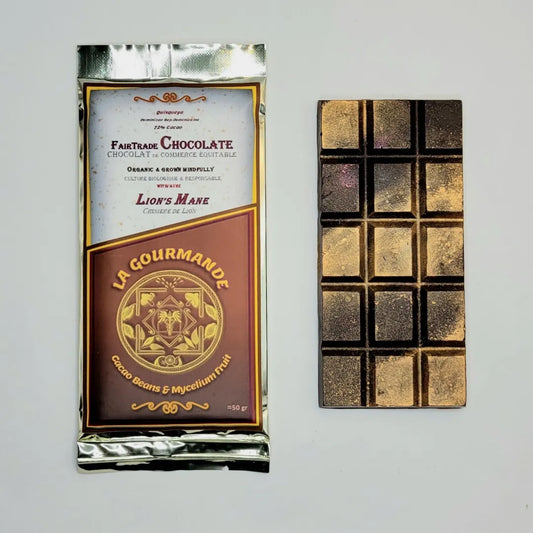 functional mushroom dark chocolate bar